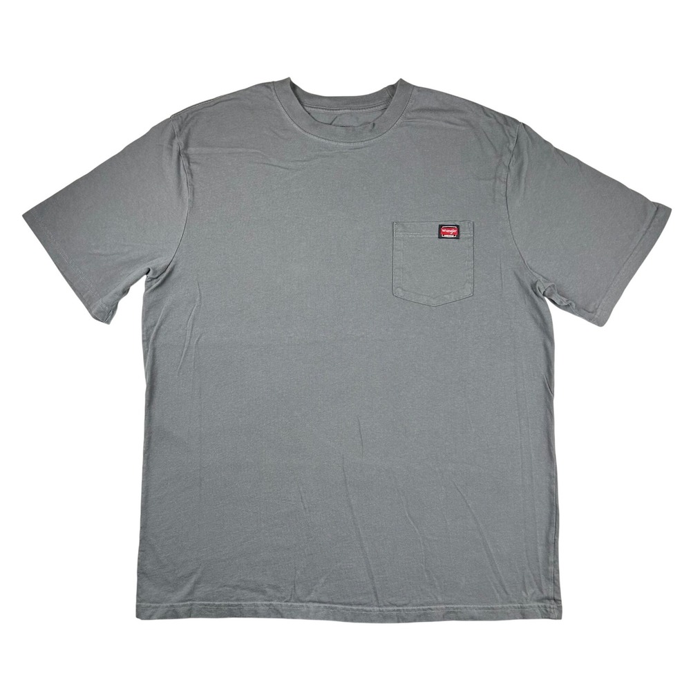 Wrangler Workwear Mens Gray Short Sleeve Pocket T-Shirt 2XLT Cotton Tee